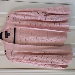 PERCEPTIONS BRAND WOMEN'S PINK OPEN CARDIGAN SWEATER SHRUG SIZE XL